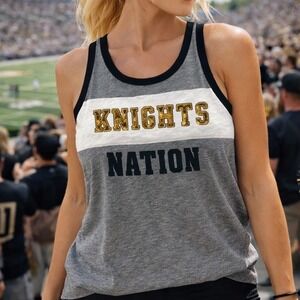 PINK Victoria's Secret UCF Knights Nation Sequin Tank Top Grey Large